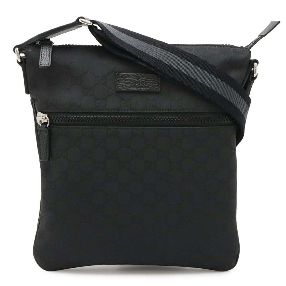 GUCCI Authentic Black Leather Shoulder Bag - Picture 1 of 7